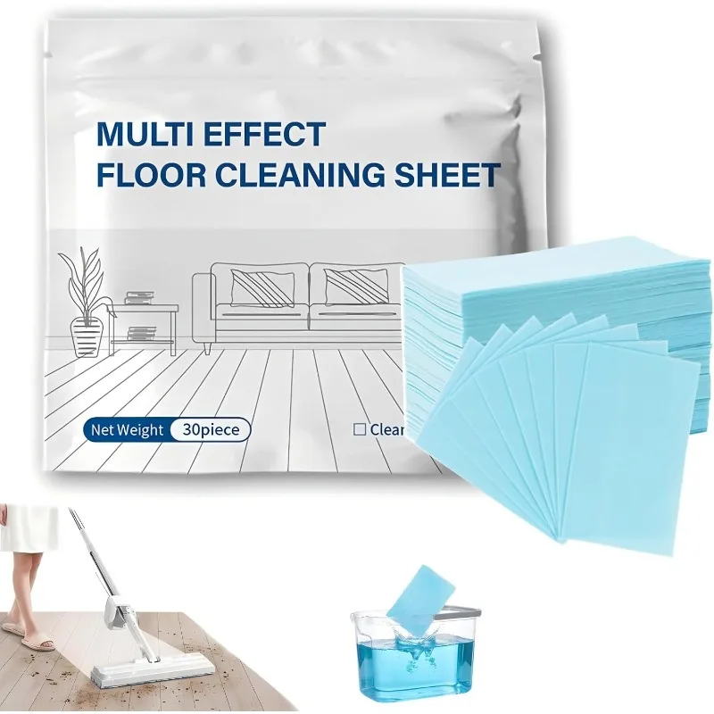Multi-Surface Floor Cleaner Tablet, 2026 New Multi-Effect Floor Cleaning Sheets, Dissolvable Wood Cleaner Tablets for Mopping Vinyl Plank Wood Flooring Deep Cleaning (Jasmine Scent, 30PCS)