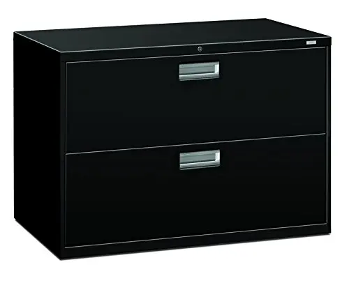 2-Drawer Filing Cabinet - 600 Series Lateral or Legal File Cabinet, 42w by 19-1/4d, Black (H692)