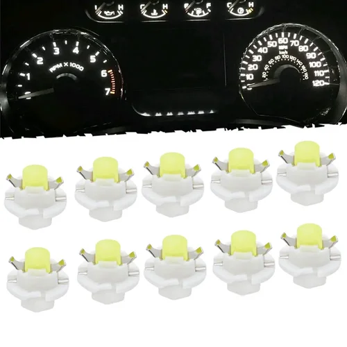 Imagen 2 del producto 10 Uds. Bombilla LED para tablero de salpicadero de coche T5 B8.4D, Panel de instrumentos DC 12V, lámpara indicadora, accesorios universales para Interior de coche
