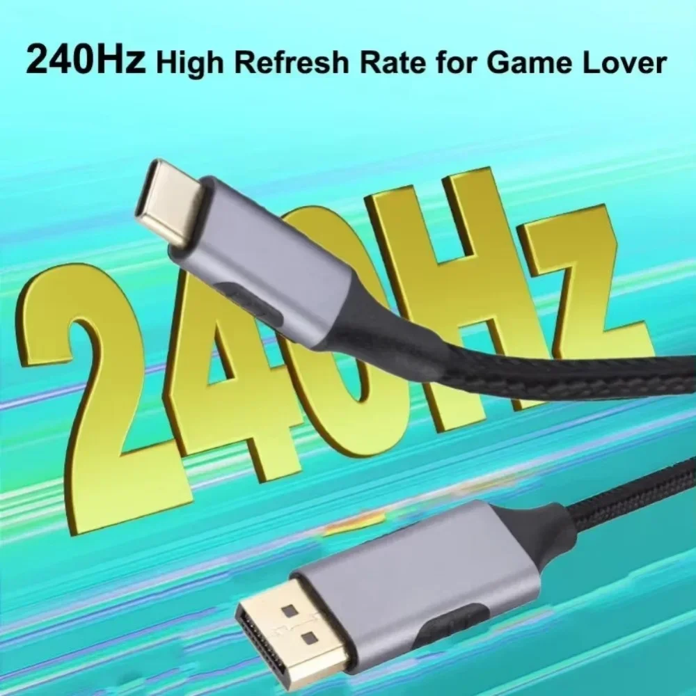 1.8M USB C To Display Port 1.4 Cable 8K@60Hz 4K@144Hz Dual-Direction DP to Type-C Adapter Monitor Cable for MacBook Phone PC