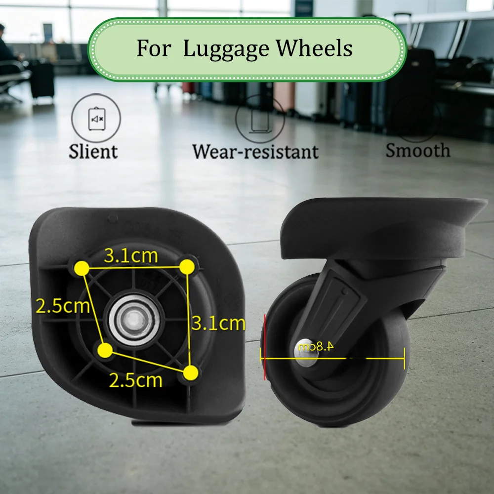 For Business Travel Heavy Load Silent Luggage Spinner Wheel Replacement Durable Extra Wear Resistant Suitcase Casters 360° Shock