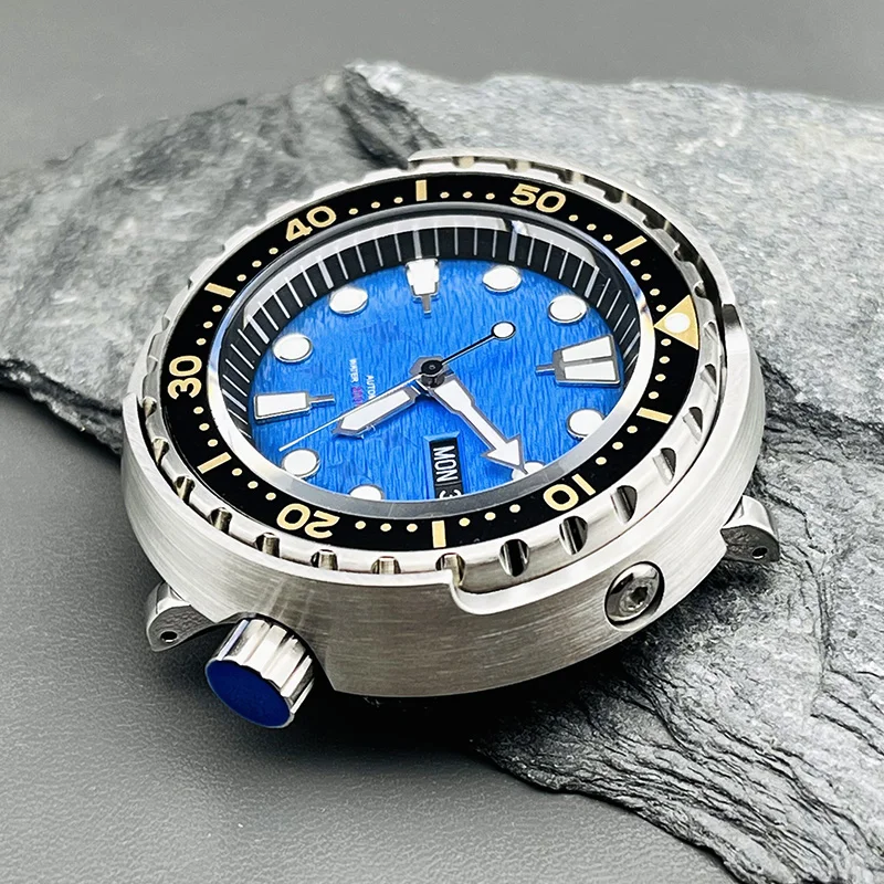 NH35 Dial Tuna Can Style Watch Head Automatic Mechanical Watch NH36 Movement Wristwatch Luminous 30ATM Waterproof Diving Watch