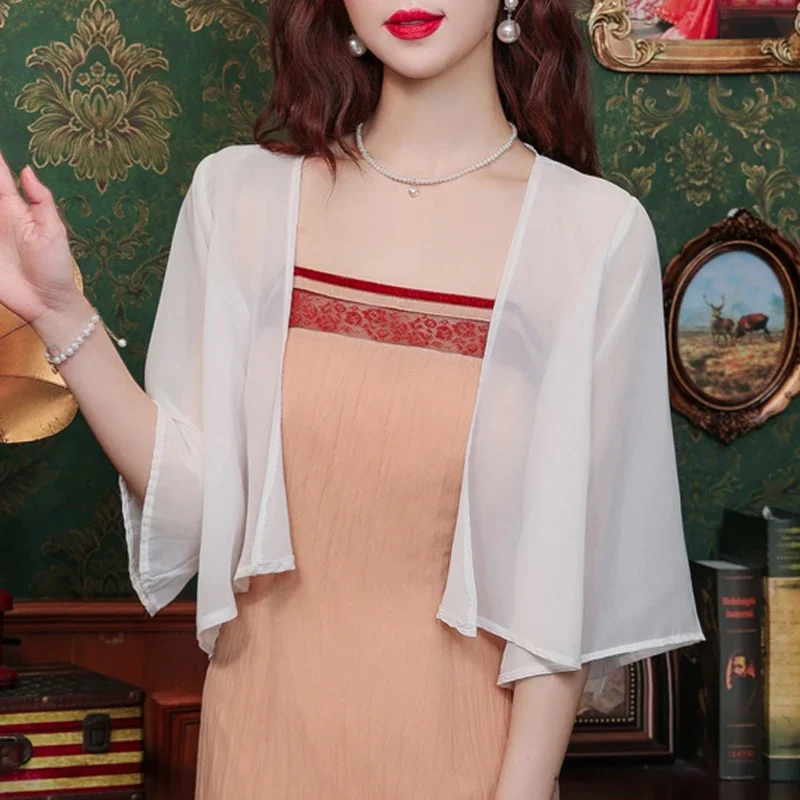 

Summer New V-Neck Women Shirt Black White Chiffon Shirt Blouse Women Tops Shirts Blouses Blusas Mujer De Moda 2024 Verano J62