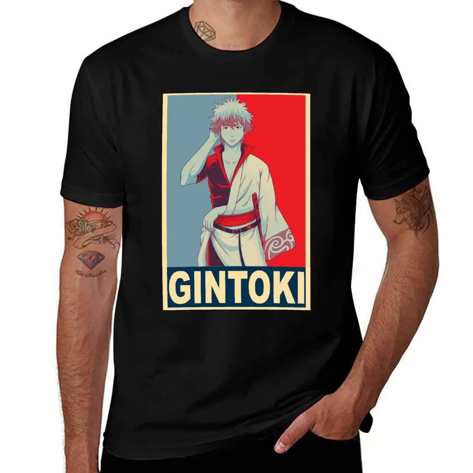 

Gintoki Sakata Poster T-Shirt cotton t shirt man t shirt man designer t shirts for man slim fit T-Shirt