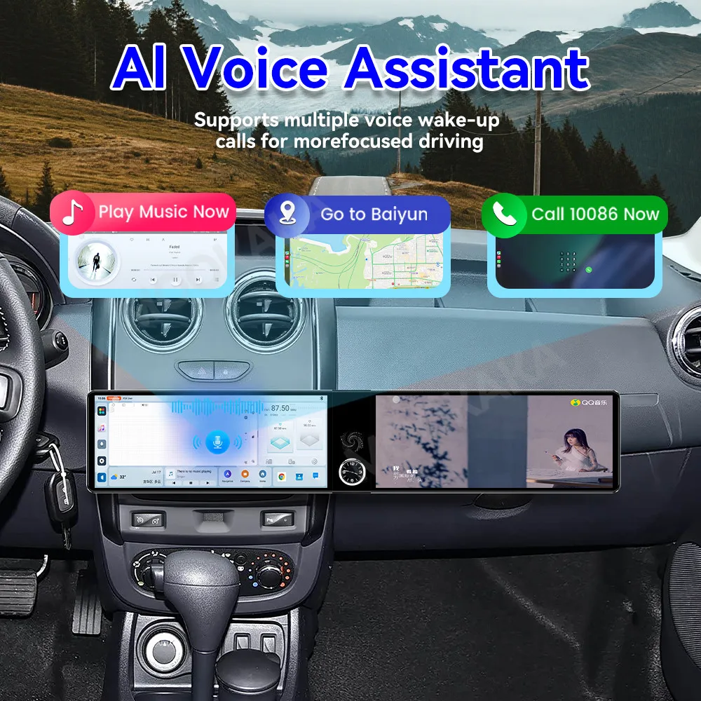 Qualcomm Android Radio For Renault Duster 2015-2020 Dual Screen GPS Multimedia Navigation Stereo Receiver player IPS Head Unit