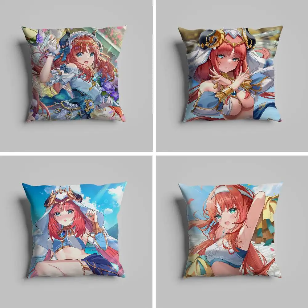 

Nilou Genshin Impact Pillow Case For Car Pillows 60x60 Cushions Luxury Double Sided Cover Home And Decoration Sofa 30x30