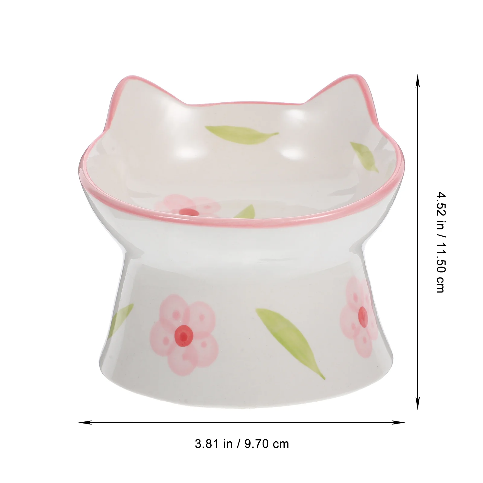 2Pcs High-Leg Pet Bowl Elevated Cat Bowl with Anti-Slip Base Smooth Surface Easy Clean Round Edge Design for Cats Dogs Pets