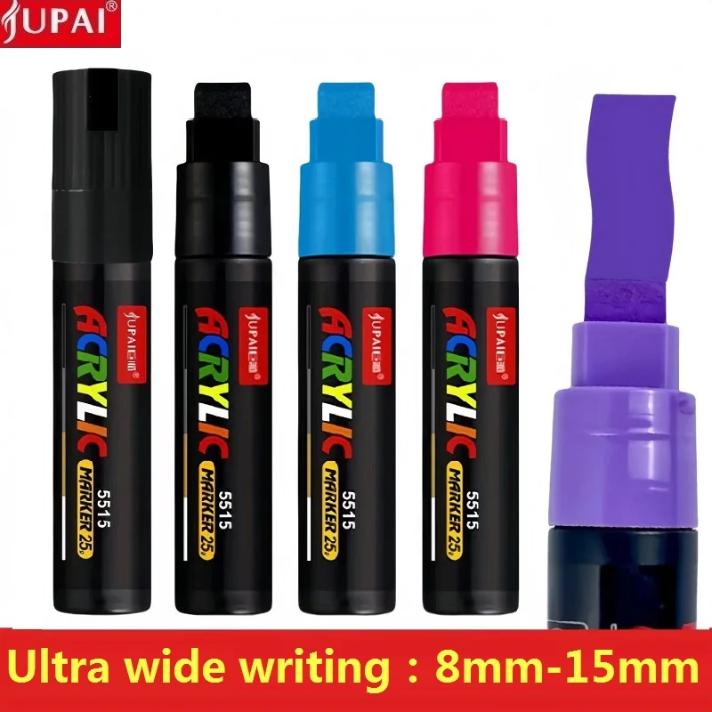 Jupai Acrylic Marker Pens 3 in 1 Pen Head 15MM Nib plumones colorespinturas con pigmentación On Metal Ceramic Stone Leather Glas