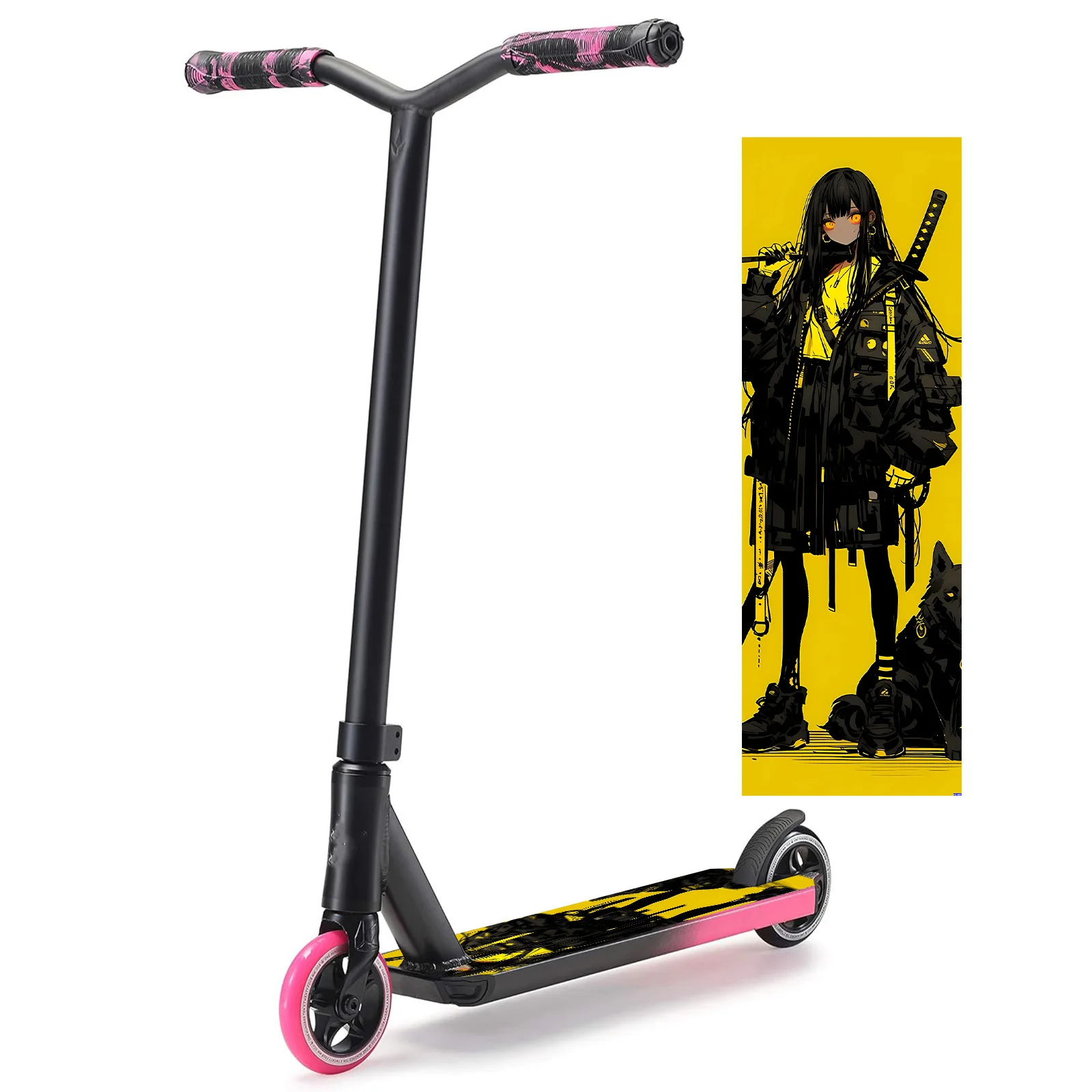 

1 Pcs Tide Cool Dark Functional Wind Samurai Girl Scooter Sticker Cool Creative Body Sticker Scooter Body Decoration Sticker
