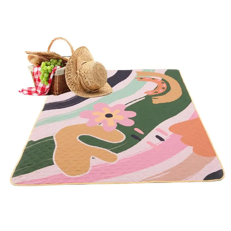 

Picnic Mats 78.7X78.7In Multi-Layer Family Mat With Carry Strap Outdoor Blanket For Camping Park Beach Grass Indoors