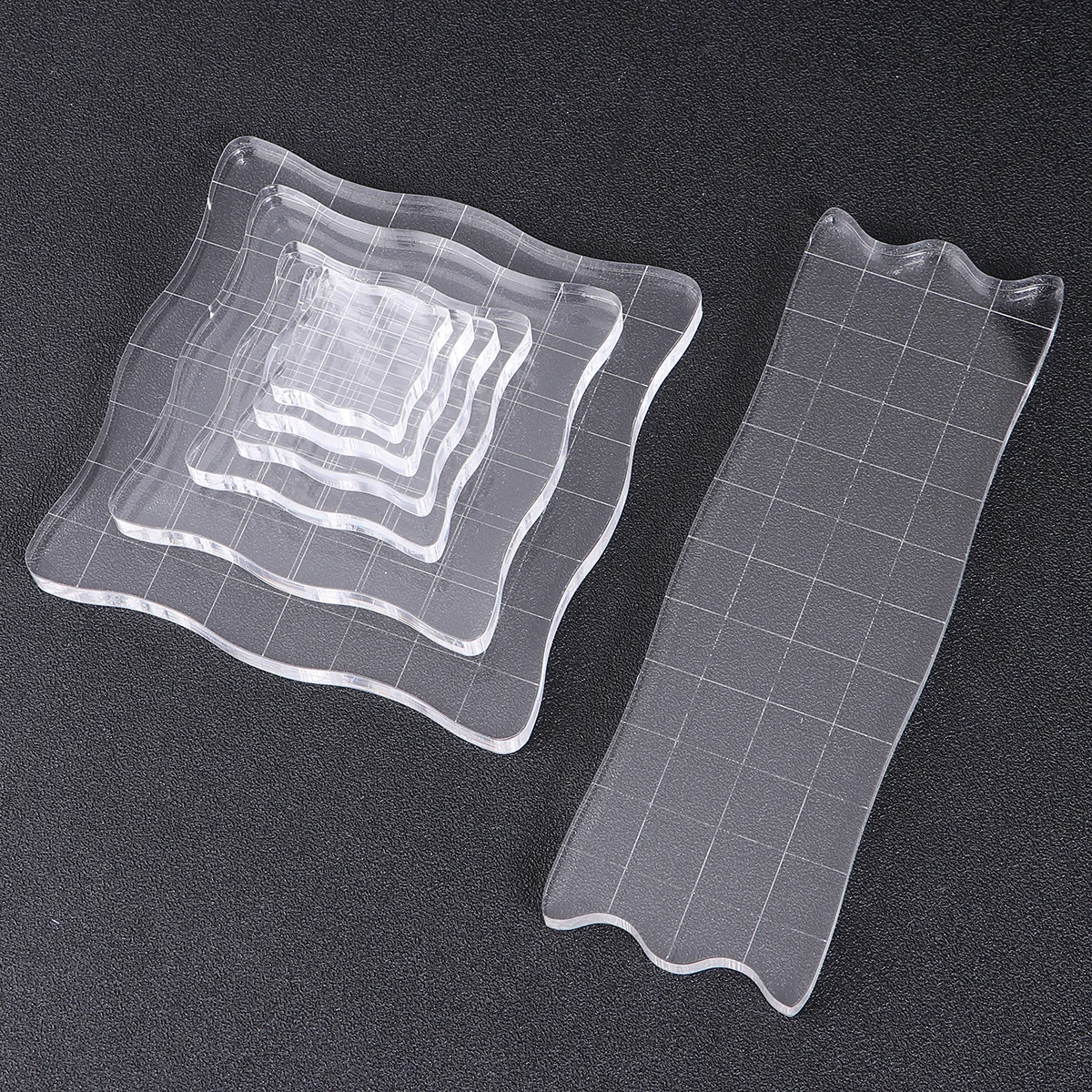 

7 Pcs Silicone Stamp Kit Clear Photo Album Board Seal Handmade Accessories Acrylic Embossing Cutting Dies Block for