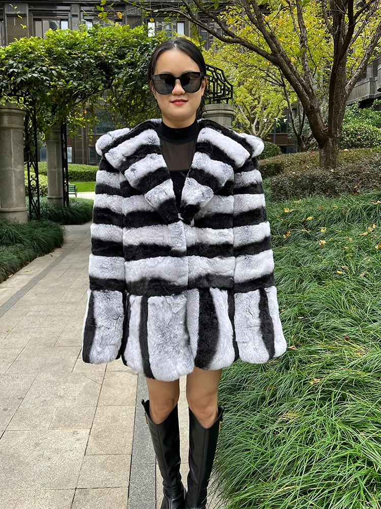 2026 Damen-Jacke, beste Qualität, luxuriös, echtes Rex-Kaninchenfell, Herbst-Winter-Parka, echter Pelzmantel mit Baumwollfüllung, gewebter Außenseite