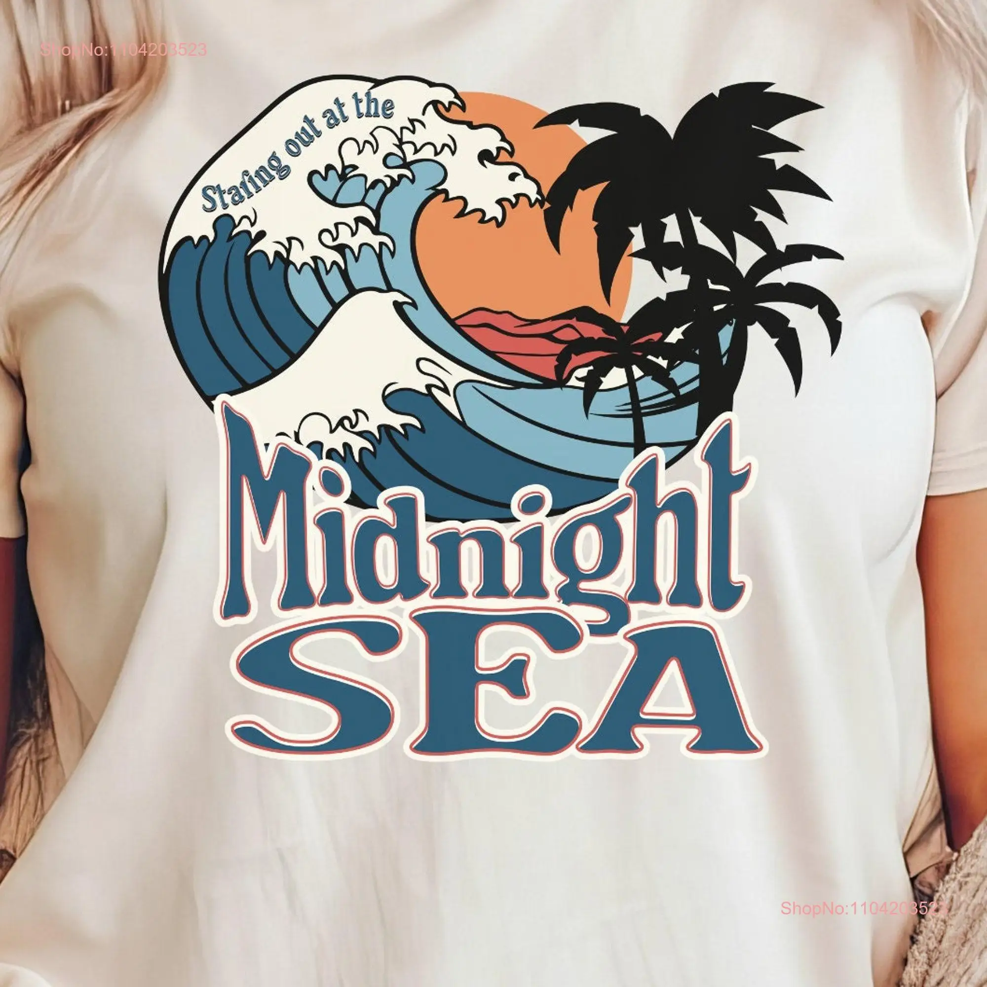 Staring at the Midnight Sea Ocean Waves T Shirt Last Great American Dynasty for Swifties Fun Romance Lyrics Bella Canvas