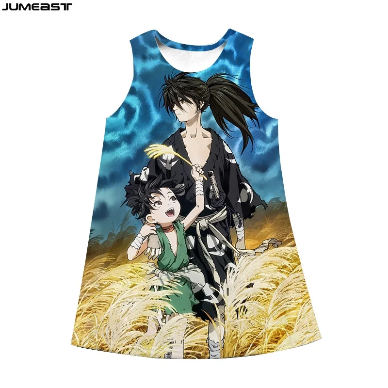 

Jumeast Y2k Women 3D Printed Dresses Cartoon Anime Dororo Summer Sleeveless Dress Suspender Nightdress