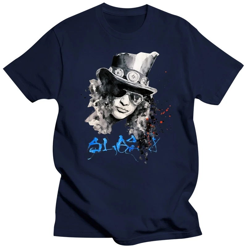 Slash Tops T Shirt Slash Art Design Rock Band Round Neck Short Sleeve Tee Hot Selling 100% Cotton Gun N Roses Men Neck T-Shirt