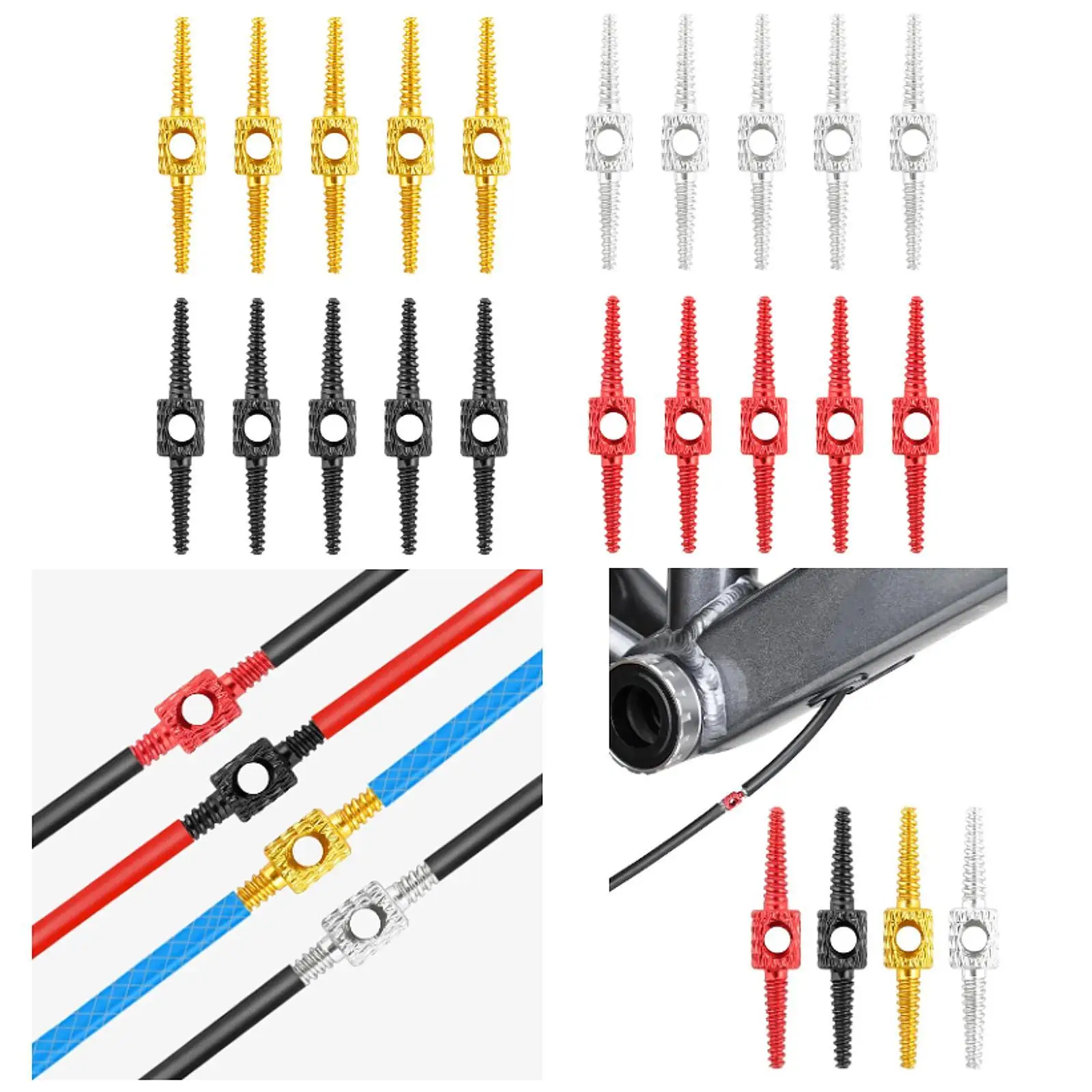 5Pcs Bicycle Brake Shifting Cable Housing Oil Pipe Supplies Barb Connector