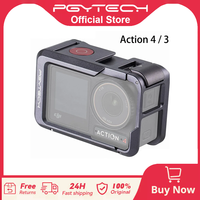 PGYTECH Camera Cage For DJI OSMO Action 4/3, Aluminum Alloy Protective Vlogging Camera Frame Magnetic Quick Release Connector