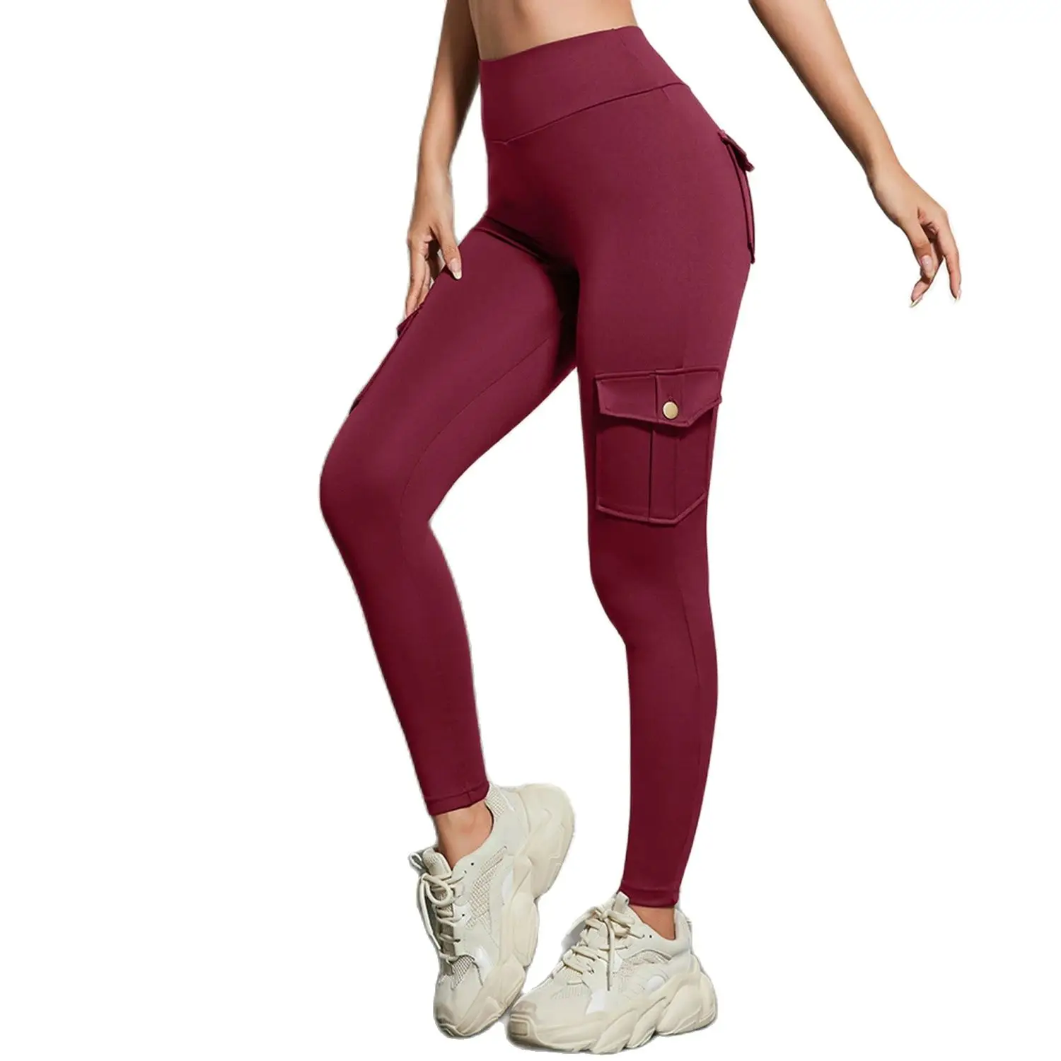 CHRLEISURE Abbigliamento da lavoro Tasca Pantaloni da yoga Sollevamento fianchi Leggings sportivi per donna Collant fitness a vita alta Palestra