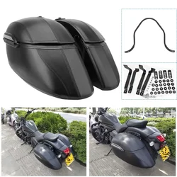 2PCS Moto Borse rigide universali Borse laterali Tronco Scatola portabagagli Kit di montaggio per Harley Touring Softail Kawasaki BMW Victory