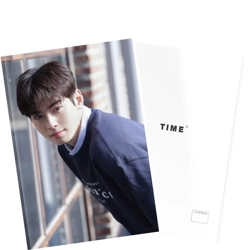 59pages Cha Eun-Woo Waterproof Photobook Set With Poster Lomo Mini Card Sticker Badge Standee Key-chain Bookmark