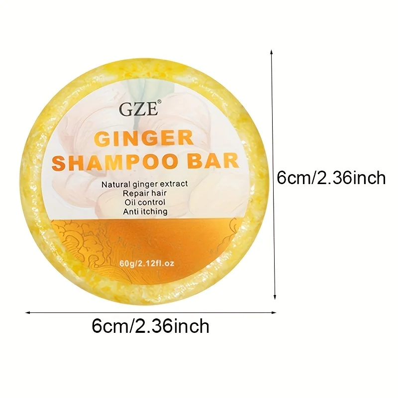 GZE Ginger Shampoo Bar Soap and Turmeric Solid Conditioner Hair Set for Thinning, Lock in Moisture & Shine and Control Frizz.