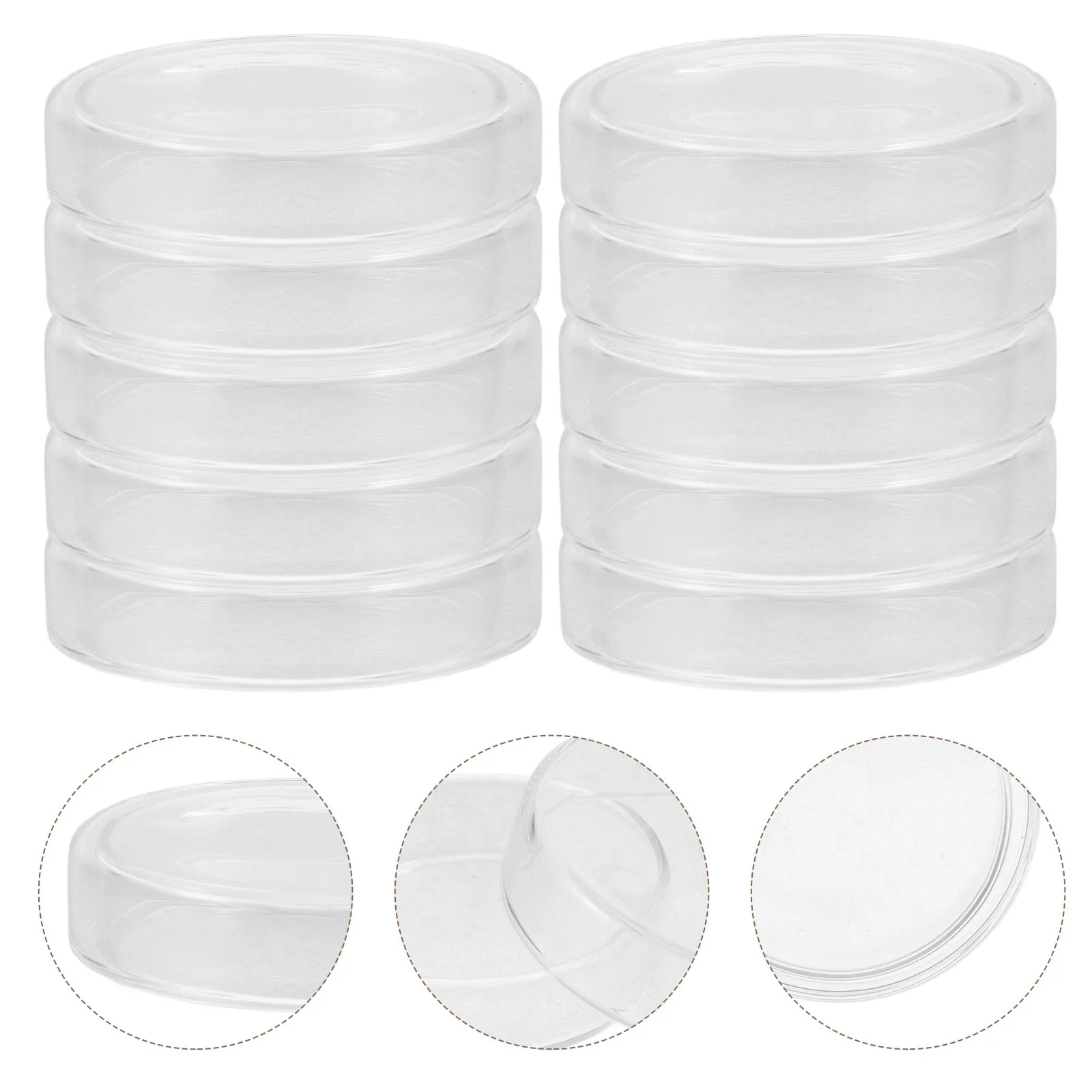 10Pcs 9cm Plastic Petri Dishes Stackable Lab Cell Culture Plates Transparent for Science Experiments Projects Lab Petri Dishes