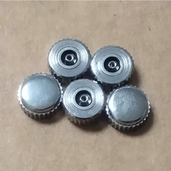 5PCS Flat Tube Silver Color Watch Crown 3.5mm 4.0mm 4.5mm 5mm 5.5mm 6mm 6.5mm 7mm Head Diameter