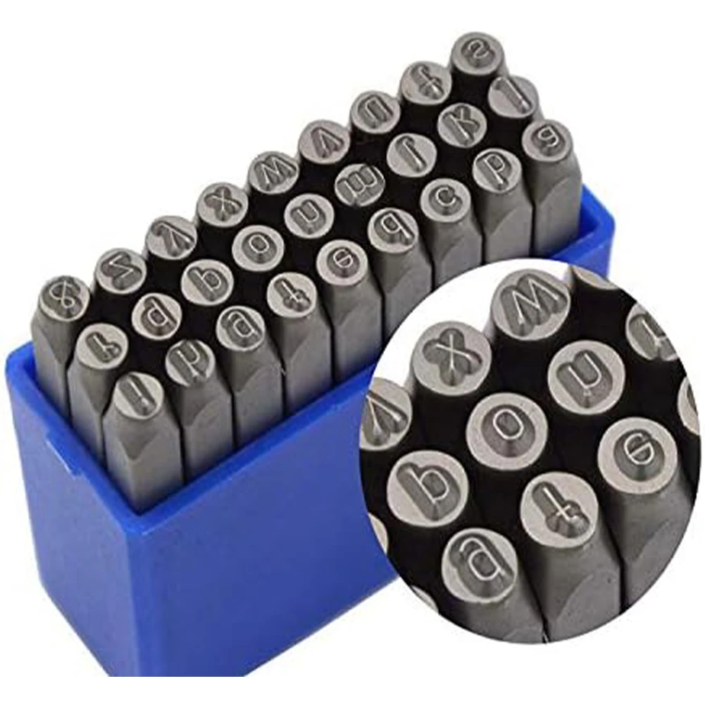 

27pcs Stamped Letters Lowercase Punching Steel Number Steel Character Code Steel Character Module For DIY Metal Marking