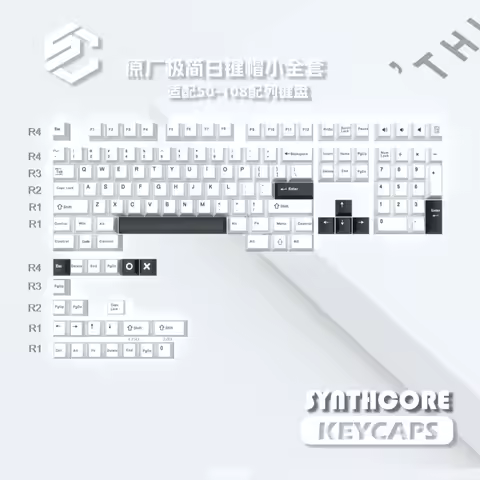 Minimal whiteV2Universal keycapsPBTMaterial: Sublimation-printed custom mechanical keyboard keycaps