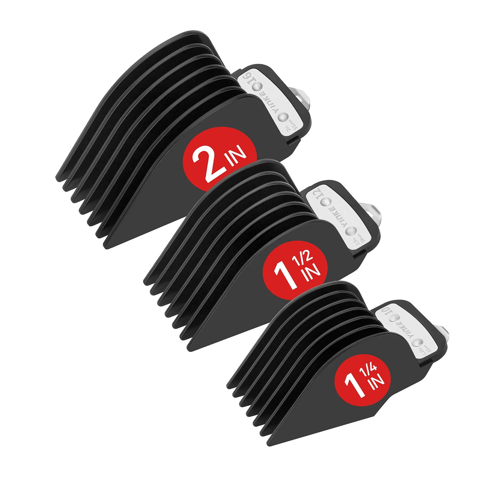 

Metal Clip Clipper Guards for Wahl Trimmers - 32/38/51mm (1.25"/1.5"/2") PC+Steel Combs, Universal Snap-On Face Protection