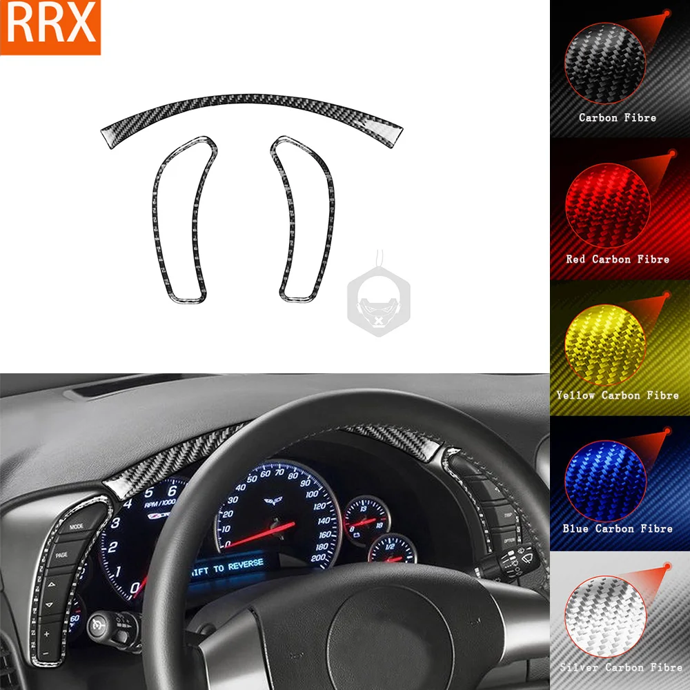 For Chevrolet Corvette C6 2005-2013 Real Carbon Fiber Sticker Instrument Speedometer Panel Car Inside Decorative Accessories