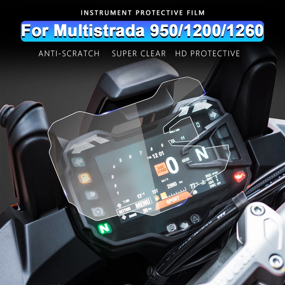 Película protectora de pantalla antiarañazos para motocicleta, accesorios for Ducati Multistrada 950, Multistrada1200, 1200, 1200S, 1260 S