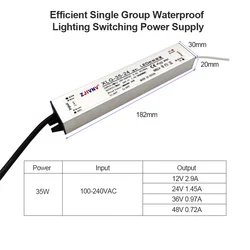 35W 25W impermeabile IP67 alimentatore Switching Driver LED a potenza costante CCCV AC-DC muslimah/24V/36V/48V PSU XLG-35 XLG-25