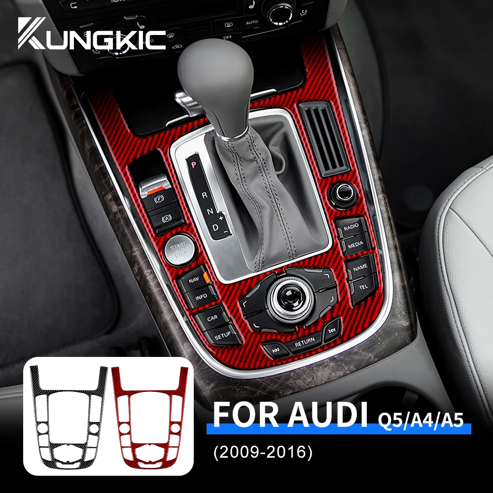 

For Audi A4 A5 Q5 2009-2016 Real Carbon Fiber Central Control Gear Shift Panel Accessories Wear Resistant Scratch Resistant