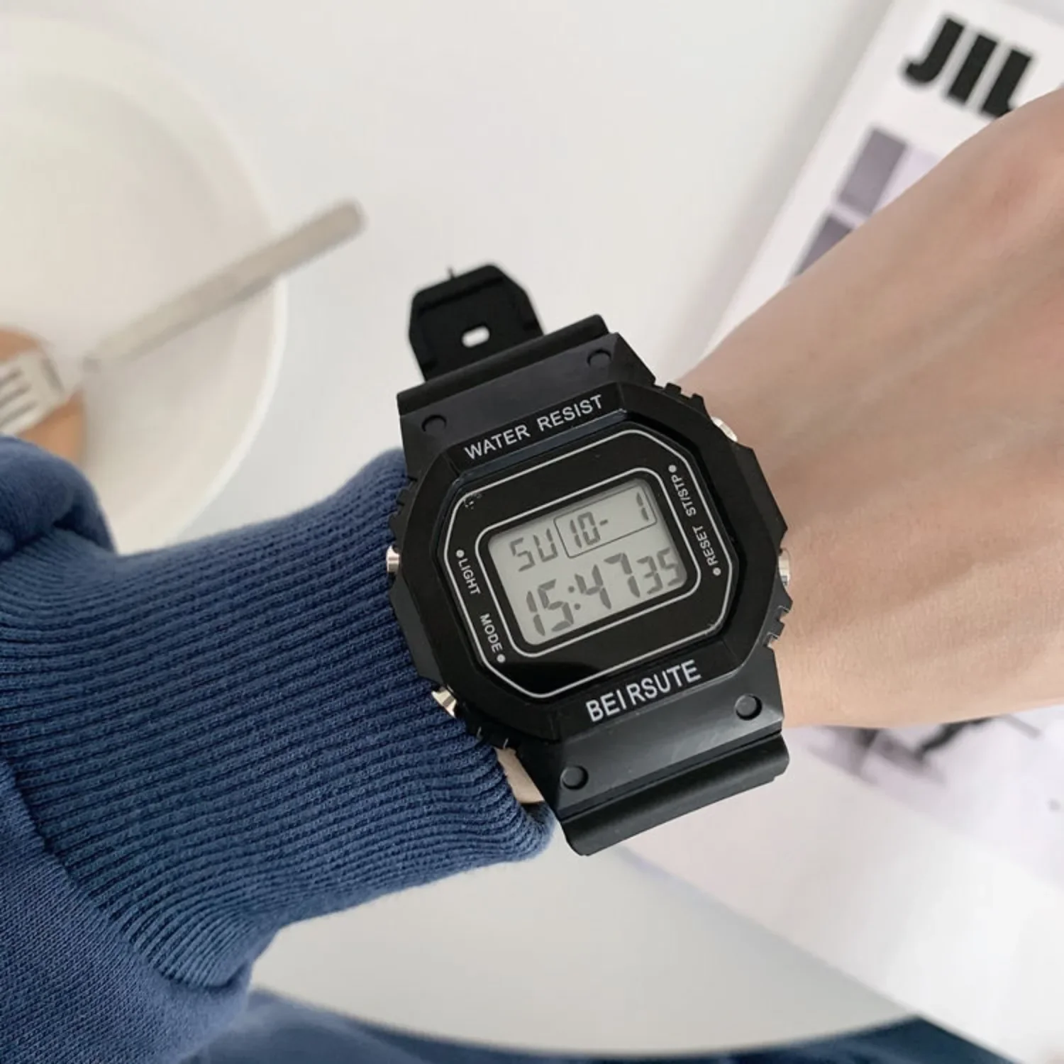 Transparent Luminous Sports Watch Waterproof Multifunctional Electronic Watch for Women Children Digital Display Wristwatches