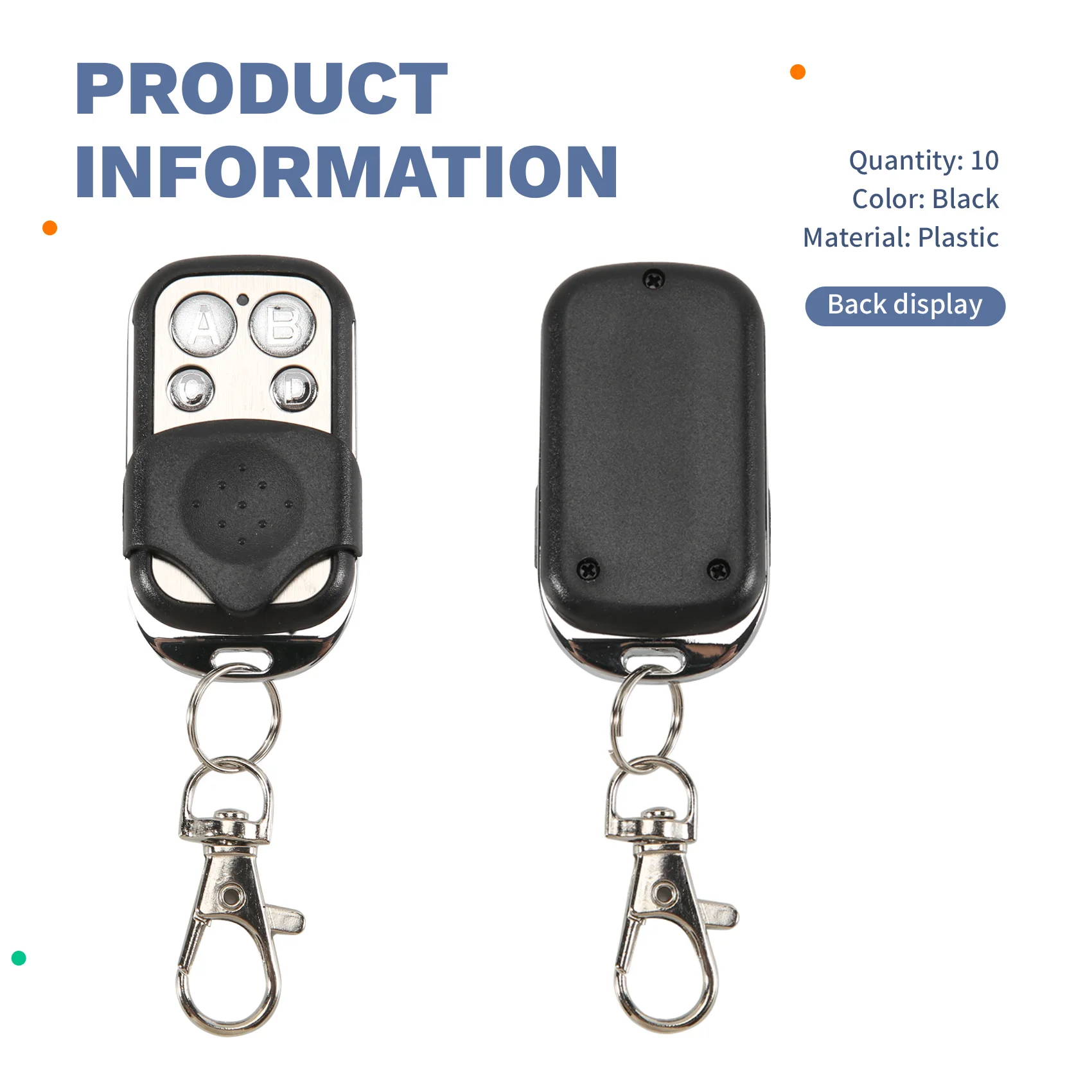 B76B 10 Pcs 433MHz Garage Door Remote Control Universal Cloning Remote Key for Car Gate Opener