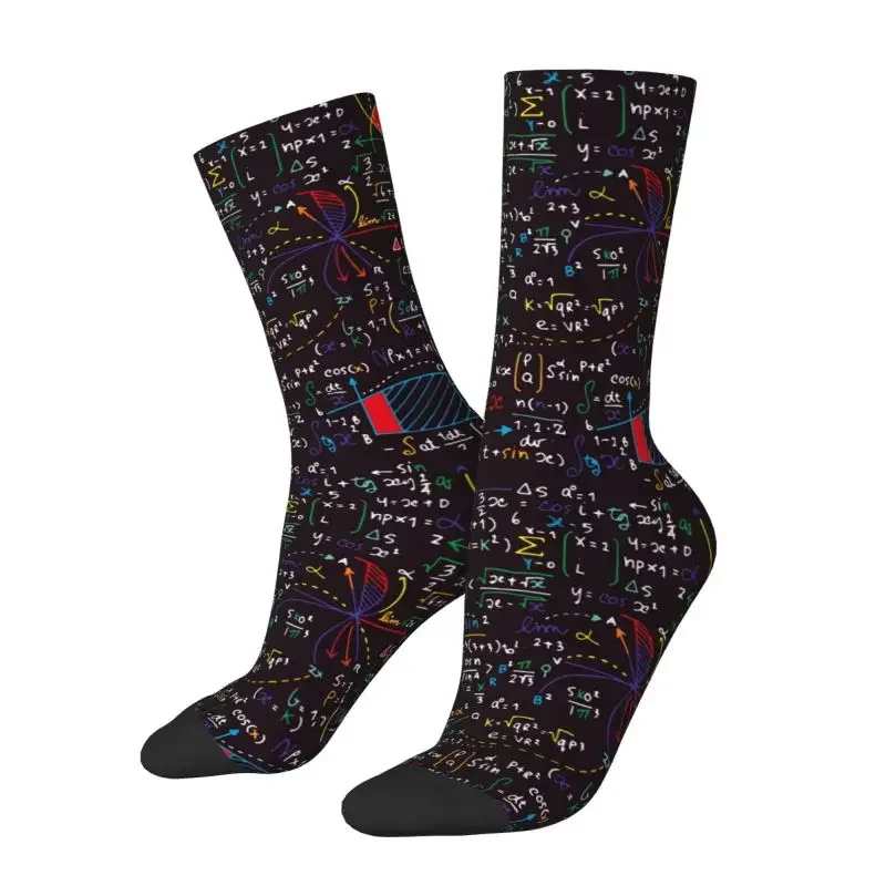 

Novelty Mens Colorful Math Design Dress Sock Unisex Comfortable Breathable 3D Printing Science Geek Teacher Gift Crew Socks