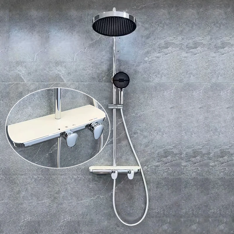 3-Wege-Regenduschsystem-Set Wandmontierte Badezimmer-Duscharmatur Set Messing-Duschmischer mit Handbrause-Set