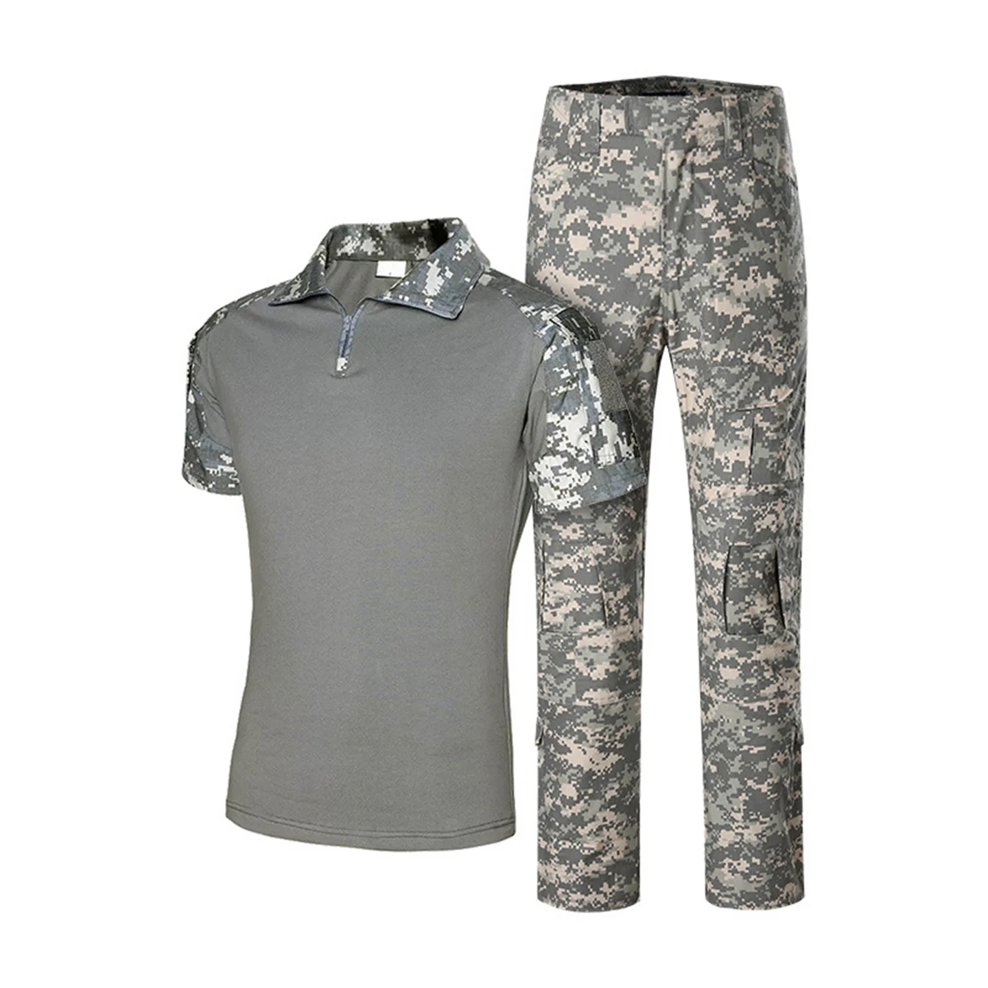 Spring Summer Men's Short Sleeved Camouflage Hunting Shirt And Pants G3 Frog Outdoor Breathable Tactical Combat Training Suit