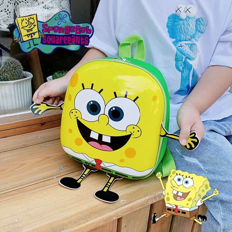 SpongeBob Kindergarten Schoolbag Anime Cartoon Pc Eggshell Bag Children\'s Shoulder Bag Lightweight Backpack Baby Bags Rucksack