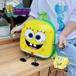 SpongeBob anaokulu Schoolbag Anime karikatür Pc yumurta kabuğu çanta çocuk omuzdan askili çanta hafif sırt çantası bebek çantaları sırt çantası