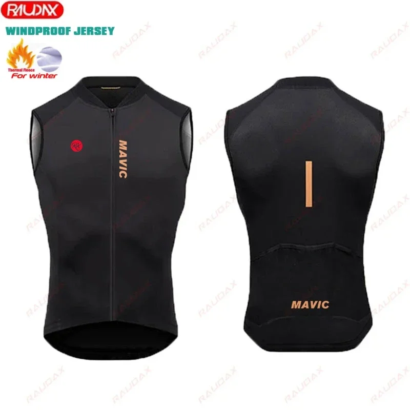 RX Mavic Winter Warm Cycling Vest Sleeveless Tank Top Off Road Motorcycle Tank Top Men 2024 NEW MTB Road Bike Warm Vests