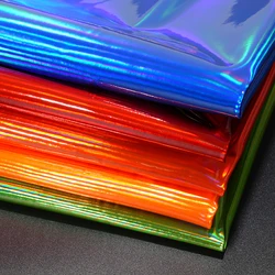 PU Leather Fabric for By The Yard Laser Rainbow Shoe Material Luggage Artificial Leather Stage Clothing Diy Per Meters