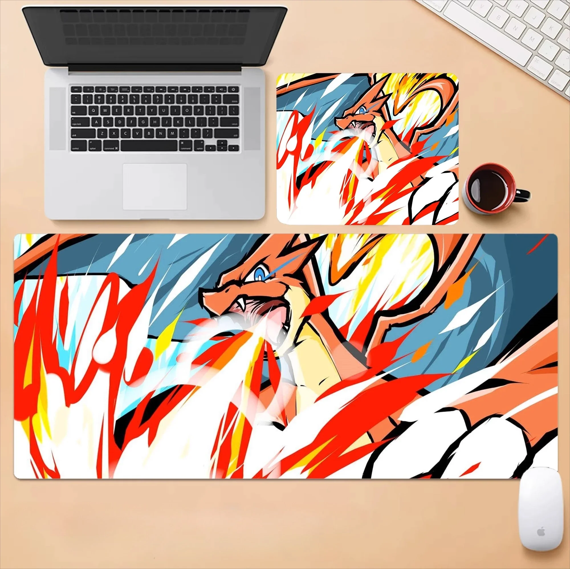 Podkładka pod mysz ze skóry z motywem japońskiego anime z 2025 roku, Pokémon Pikachu Gengar, duża podkładka na biurko, akcesoria komputerowe, mata pod klawiaturę.