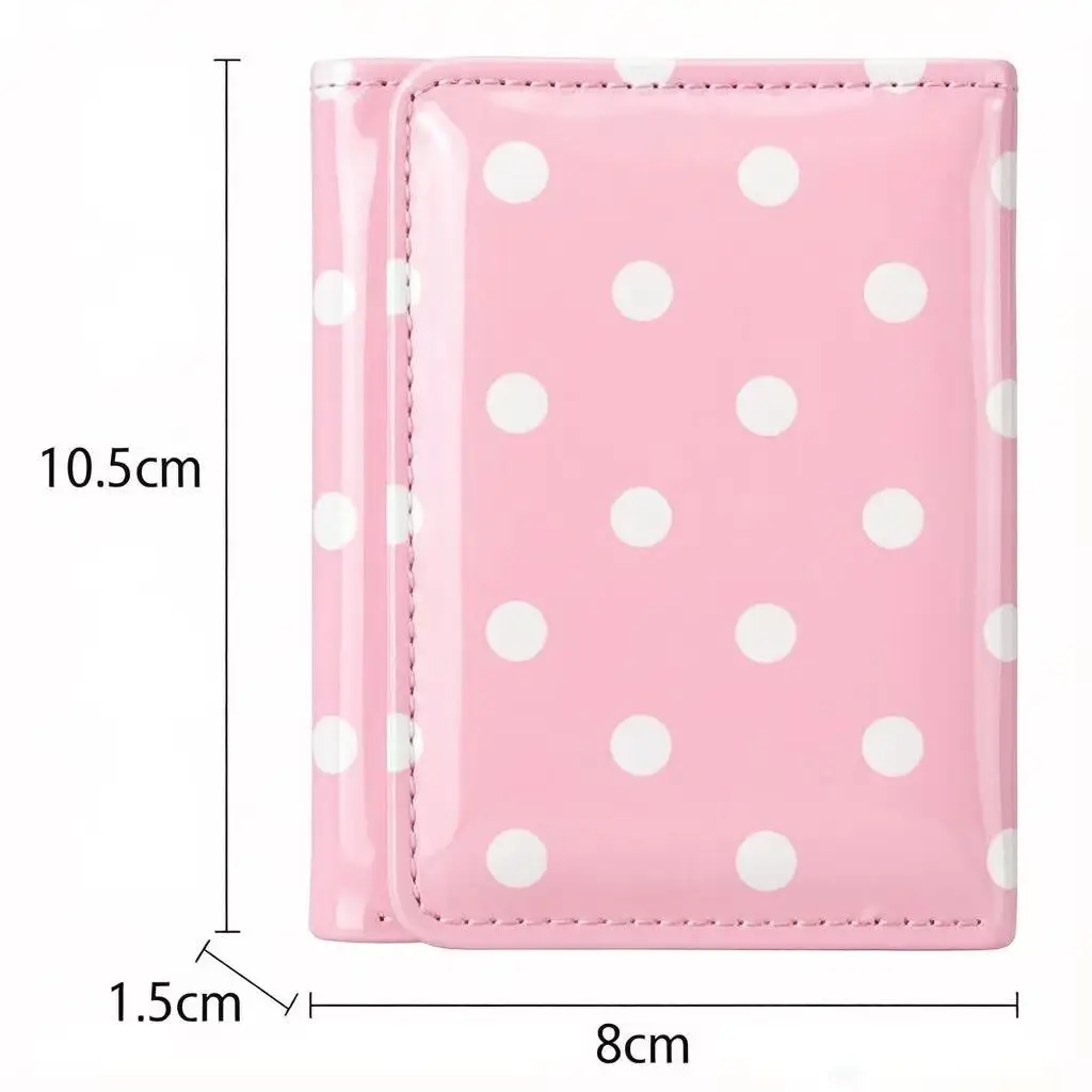 Japanische Polka-Dot-Geldbörse im Ins-Stil, kurze Geldbörse für Damen, hochwertiger süßer Kartenhalter, große Kapazität, Studenten-Münzbörse, Geschenk – Detail 11