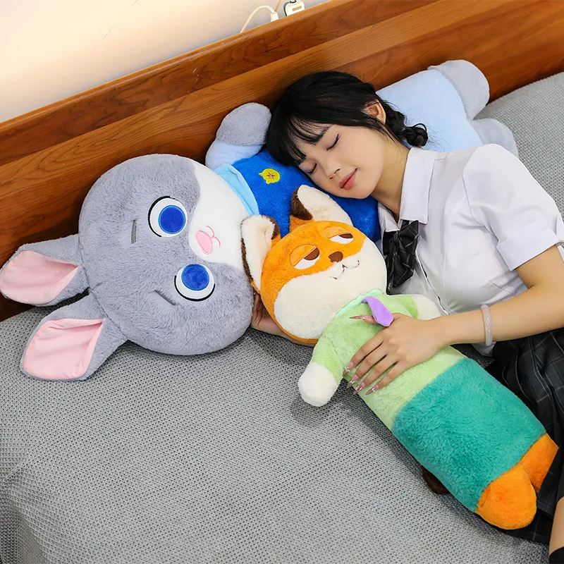 Disney Zootopia Stuffed Animal Plush Long Body Pillow Toy Judy Hopps Rabbit Nick Wilde Fox - Soft Doll Gift For All Ages Gift