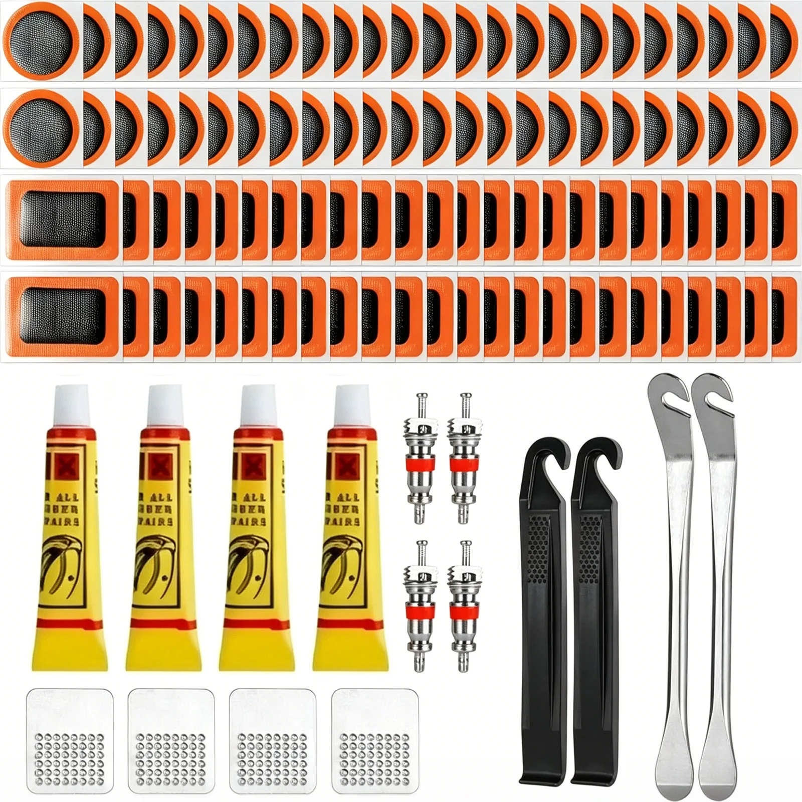 AliExpress NONE Professional Universal Tire Repair Kit Vulcanizing Glue Patches Levers for Bike Motorcycle Off-Road Inner Tube Emergency Fix
