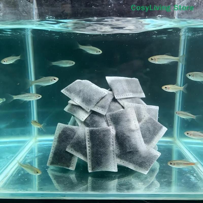 [CL]10/20/40pcs Aquarium Activated Carbon Bags Fish Tank Filter Activated Carbon Bags Filter Media Water Purifying Removes Odor