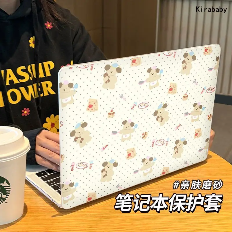 Cute Wave Point Bear Case for Macbook Air 13.6 M5 M1 Pro 14 M4 Air 15.3 13 M3 15 M2 Mac Cover A3113A2681 A2442 A2941 Anti-Scratc