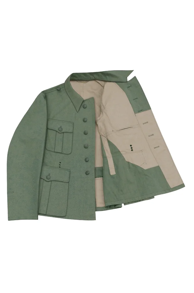 GUHI-006 WWII Police allemande M36 Officier Tunique d'été vert chiné Fbandbluse